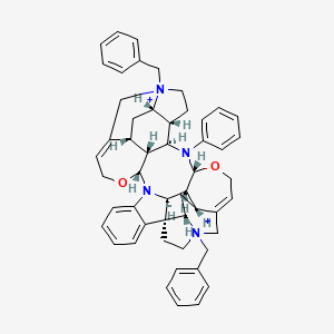 (1S,9R,18R,19S,21R,22R,23R,25R,32S,34R,35R,36S)-15,31-dibenzyl-24-phenyl-10,26-dioxa-8,15,24,31-tetraazaundecacyclo[29.5.2.0^{1,32}.0^{2,7}.0^{8,36}.0^{9,22}.0^{13,21}.0^{15,19}.0^{18,23}.0^{25,35}.0^{29,34}]octatriaconta-2,4,6,12,28-pentaene-15,31-diium dibromide