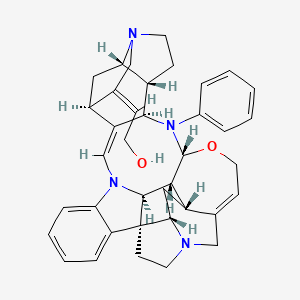 2-[(1R,11S,13S,17S,18R,20R,27S,29R,30R,31S,35E)-19-phenyl-21-oxa-8,14,19,26-tetraazadecacyclo[24.5.2.2^{11,14}.0^{1,27}.0^{2,7}.0^{8,31}.0^{10,18}.0^{13,17}.0^{20,30}.0^{24,29}]pentatriaconta-2,4,6,9,23-pentaen-35-ylidene]ethan-1-ol