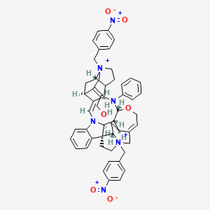 (1S,11S,13S,18R,20R,27S,29R,30R,31S,35E)-35-(2-hydroxyethylidene)-14,26-bis[(4-nitrophenyl)methyl]-19-phenyl-21-oxa-8,14,19,26-tetraazadecacyclo[24.5.2.2^{11,14}.0^{1,27}.0^{2,7}.0^{8,31}.0^{10,18}.0^{13,17}.0^{20,30}.0^{24,29}]pentatriaconta-2,4,6,9,23-pentaene-14,26-diium dibromide