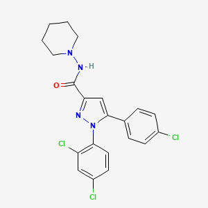 5-(4-chlorophenyl)-1-(2,4-dichlorophenyl)-N-(piperidin-1-yl)-1H-pyrazole-3-carboxamide