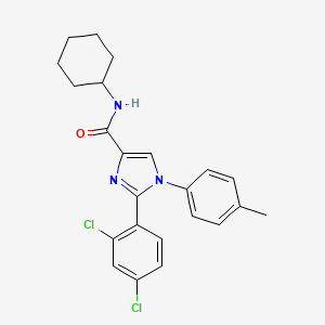 molecular formula C23H23Cl2N3O B10795050 N-cyclohexyl-2-(2,4-dichlorophenyl)-1-p-tolyl-1H-imidazole-4-carboxamide 