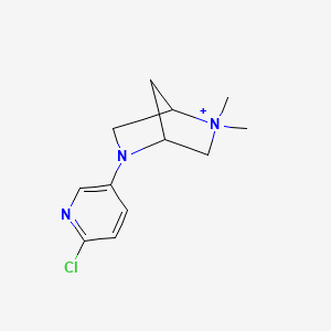 molecular formula C12H17ClN3+ B10795058 (1S,4S)-2-(6-chloro-3-pyridinyl)-5,5-dimethyl-2,5-diazabicyclo-[2.2.1]heptanium iodide 