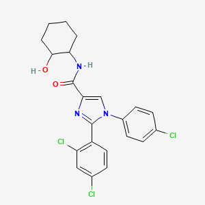 molecular formula C22H20Cl3N3O2 B10795091 rac-1-(4-chlorophenyl)-2-(2,4-dichlorophenyl)-N-(2-hydroxycyclohexyl)-1H-imidazole-4-carboxamide 