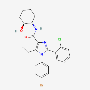 1-(4-bromophenyl)-2-(2-chlorophenyl)-5-ethyl-N-((1S,2S)-2-hydroxycyclohexyl)-1H-imidazole-4-carboxamide