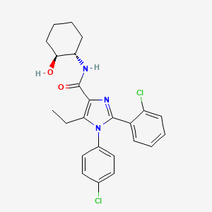 2-(2-chlorophenyl)-1-(4-chlorophenyl)-5-ethyl-N-((1S,2S)-2-hydroxycyclohexyl)-1H-imidazole-4-carboxamide