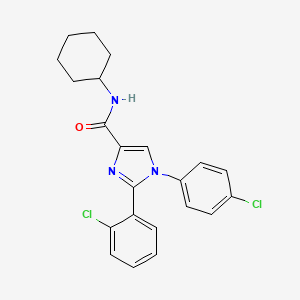 molecular formula C22H21Cl2N3O B10795115 2-(2-chlorophenyl)-1-(4-chlorophenyl)-N-cyclohexyl-1H-imidazole-4-carboxamide 