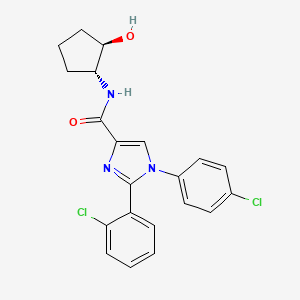 2-(2-chlorophenyl)-1-(4-chlorophenyl)-N-((1R,2R)-2-hydroxycyclopentyl)-1H-imidazole-4-carboxamide