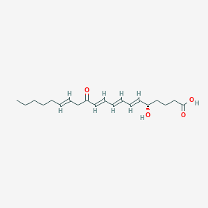 molecular formula C20H30O4 B10795191 (5S,6E,8E,10E,14E)-5-hydroxy-12-oxoicosa-6,8,10,14-tetraenoic acid 