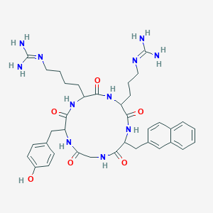 molecular formula C37H49N11O6 B10795197 cyclo(-Nal-Gly-D-Tyr-g-Lys-Arg-) 