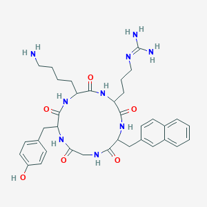 molecular formula C36H47N9O6 B10795200 cyclo(-Nal-Gly-D-Tyr-Lys-Arg-) 