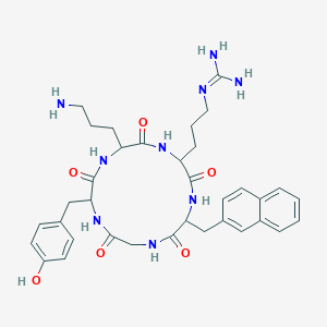 molecular formula C35H45N9O6 B10795210 cyclo(-Nal-Gly-D-Tyr-Orn-Arg-) 