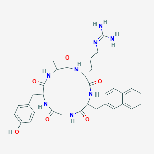 molecular formula C33H40N8O6 B10795214 cyclo(-Nal-Gly-D-Tyr-Ala-Arg-) 