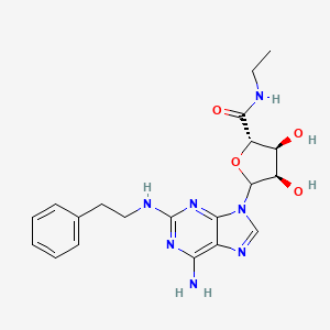 (2S,3S,4R)-5-((R)-6-Amino-2-phenethylamino-purin-9-yl)-3,4-dihydroxy-tetrahydro-furan-2-carboxylic acid ethylamide