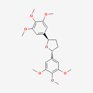 molecular formula C22H28O7 B10795289 (2R,5R)-2,5-bis(3,4,5-trimethoxyphenyl)oxolane 