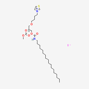 Methyl [1-(octadecylcarbamoyloxy)-3-[4-(1,3-thiazol-3-ium-3-yl)butoxy]propan-2-yl] carbonate;iodide