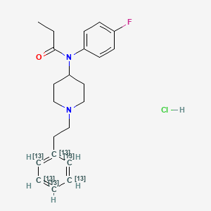 molecular formula C22H28ClFN2O B10795689 p-Fluorofentanyl-13C6A hydrochloride 