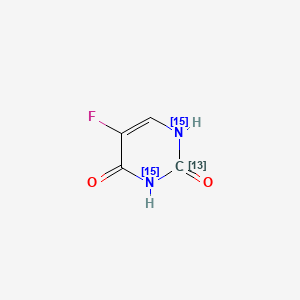 molecular formula C4H3FN2O2 B10795776 5-Fluorouracil-13C,15N2 