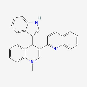 molecular formula C27H21N3 B10795876 4'-(3-Indolyl)-1'-methyl-1',4'-dihydro-2,3'-biquinolyl 