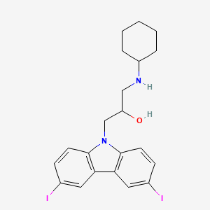 molecular formula C21H24I2N2O B10795897 1-(cyclohexylamino)-3-(3,6-diiodo-9H-carbazol-9-yl)propan-2-ol 