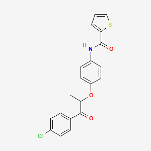 N-[4-[1-(4-chlorophenyl)-1-oxopropan-2-yl]oxyphenyl]thiophene-2-carboxamide