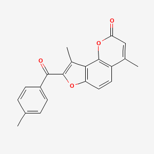 4,9-dimethyl-8-[(4-methylphenyl)carbonyl]-2H-furo[2,3-h]chromen-2-one