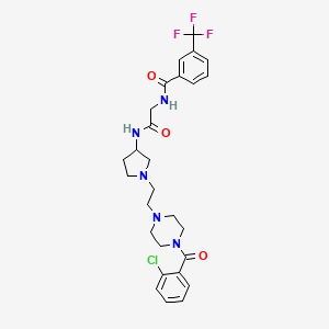 N-[2-[[1-[2-[4-(2-chlorobenzoyl)piperazin-1-yl]ethyl]pyrrolidin-3-yl]amino]-2-oxoethyl]-3-(trifluoromethyl)benzamide