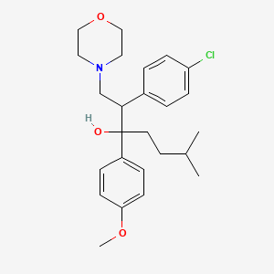 molecular formula C25H34ClNO3 B10795979 2-(4-Chlorophenyl)-3-(4-methoxyphenyl)-6-methyl-1-(morpholin-4-YL)heptan-3-OL 