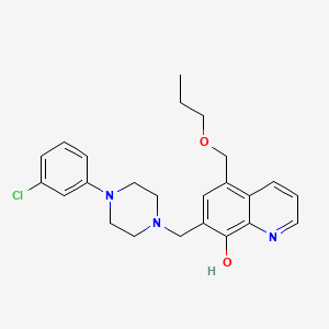 7-[[4-(3-Chlorophenyl)piperazin-1-yl]methyl]-5-(propoxymethyl)quinolin-8-ol