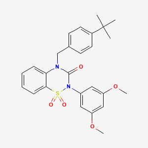 molecular formula C26H28N2O5S B10795996 4-[(4-Tert-butylphenyl)methyl]-2-(3,5-dimethoxyphenyl)-1,1-dioxo-1lambda6,2,4-benzothiadiazin-3-one 