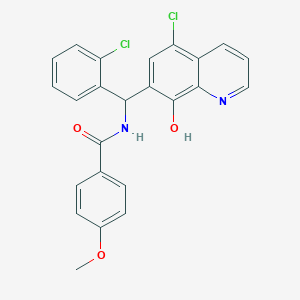 N-[(5-chloro-8-hydroxyquinolin-7-yl)-(2-chlorophenyl)methyl]-4-methoxybenzamide