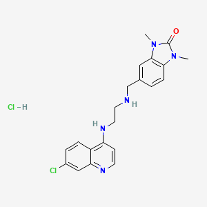 5-[[2-[(7-Chloroquinolin-4-yl)amino]ethylamino]methyl]-1,3-dimethylbenzimidazol-2-one;hydrochloride