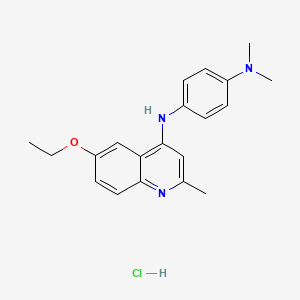 molecular formula C20H24ClN3O B10796012 1-N-(6-ethoxy-2-methylquinolin-4-yl)-4-N,4-N-dimethylbenzene-1,4-diamine;hydrochloride 