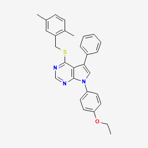 4-((2,5-dimethylbenzyl)thio)-7-(4-ethoxyphenyl)-5-phenyl-7H-pyrrolo[2,3-d]pyrimidine