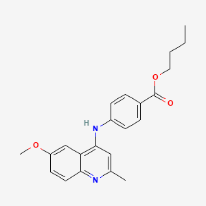 molecular formula C22H24N2O3 B10796026 Butyl 4-[(6-methoxy-2-methyl-4-quinolyl)amino]benzoate 