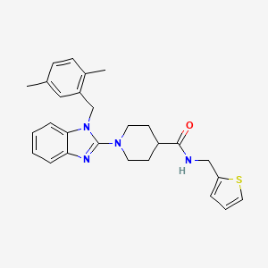 molecular formula C27H30N4OS B10796039 1-[1-[(2,5-dimethylphenyl)methyl]benzimidazol-2-yl]-N-(thiophen-2-ylmethyl)piperidine-4-carboxamide 