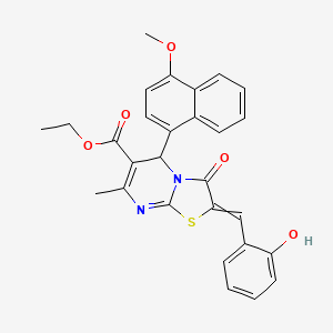 ethyl 2-[(2-hydroxyphenyl)methylidene]-5-(4-methoxynaphthalen-1-yl)-7-methyl-3-oxo-5H-[1,3]thiazolo[3,2-a]pyrimidine-6-carboxylate