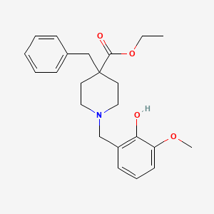 Ethyl 4-benzyl-1-(2-hydroxy-3-methoxybenzyl)piperidine-4-carboxylate