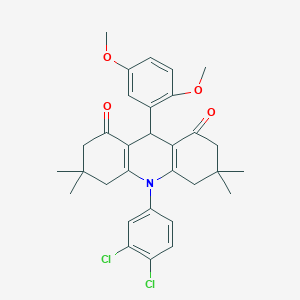 molecular formula C31H33Cl2NO4 B10796121 10-(3,4-dichlorophenyl)-9-(2,5-dimethoxyphenyl)-3,3,6,6-tetramethyl-4,5,7,9-tetrahydro-2H-acridine-1,8-dione 