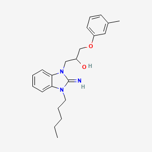 molecular formula C22H29N3O2 B10796132 1-(2-imino-3-pentyl-2,3-dihydro-1H-benzimidazol-1-yl)-3-(3-methylphenoxy)propan-2-ol 