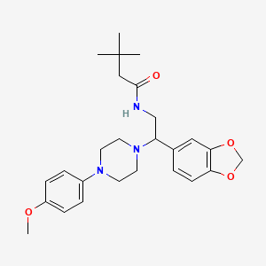 molecular formula C26H35N3O4 B10796158 N-[2-(1,3-benzodioxol-5-yl)-2-[4-(4-methoxyphenyl)piperazin-1-yl]ethyl]-3,3-dimethylbutanamide 