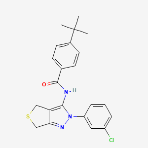 4-(tert-butyl)-N-(2-(3-chlorophenyl)-4,6-dihydro-2H-thieno[3,4-c]pyrazol-3-yl)benzamide