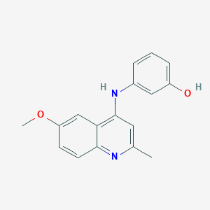 molecular formula C17H16N2O2 B10796188 3-[(6-Methoxy-2-methylquinolin-4-yl)amino]phenol 