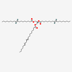 molecular formula C57H102O6 B10796200 [3-octadeca-9,12-dienoyloxy-2-[(E)-octadec-9-enoyl]oxypropyl] (E)-octadec-9-enoate 