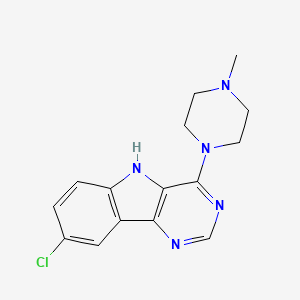 molecular formula C15H16ClN5 B10796212 8-chloro-4-(4-methylpiperazin-1-yl)-5H-pyrimido[5,4-b]indole 