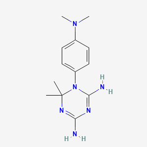 molecular formula C13H20N6 B10796220 1-[4-(Dimethylamino)phenyl]-6,6-dimethyl-1,3,5-triazine-2,4-diamine 