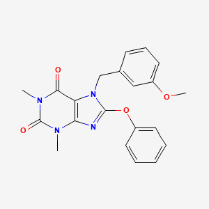 molecular formula C21H20N4O4 B10796230 7-(3-methoxybenzyl)-1,3-dimethyl-8-phenoxy-3,7-dihydro-1H-purine-2,6-dione 