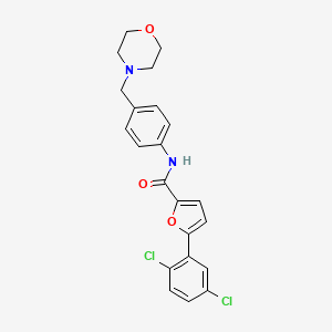 molecular formula C22H20Cl2N2O3 B10796231 5-(2,5-dichlorophenyl)-N-[4-(morpholin-4-ylmethyl)phenyl]furan-2-carboxamide 