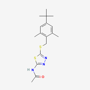 N-{5-[(4-tert-butyl-2,6-dimethylbenzyl)sulfanyl]-1,3,4-thiadiazol-2-yl}acetamide