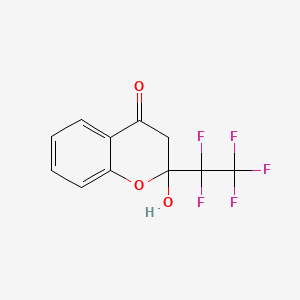 molecular formula C11H7F5O3 B10796275 2-hydroxy-2-(pentafluoroethyl)-2,3-dihydro-4H-chromen-4-one CAS No. 381697-69-4