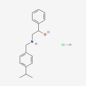 molecular formula C18H24ClNO B10796289 1-Phenyl-2-[(4-propan-2-ylphenyl)methylamino]ethanol;hydrochloride 